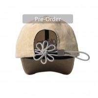 Pre-order [CORDUROY FLOWER] KNOT CAP - BEIGE
