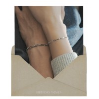 10月) 부드러운 용기, couple line bracelets