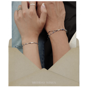 3月) 젊음의 바다, couple line bracelets (一套 2條)