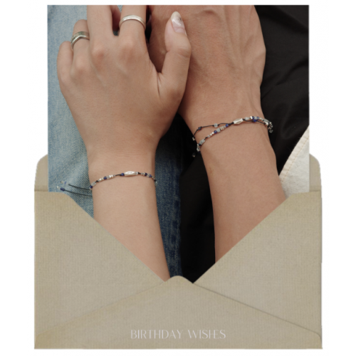 3月) 젊음의 바다, couple line bracelets (一套 2條)